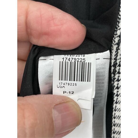 NWOT Banana Republic Gray Classic Fit Houndstooth One Button Blazer Size 12 - Picture 6 of 8